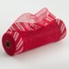 10" Ruffle Fabric Edge Mesh: Candy Cane on Red