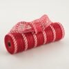 10" Patterned Mesh: Red Metallic & Candy Cane Print Item Number: XB105410-12