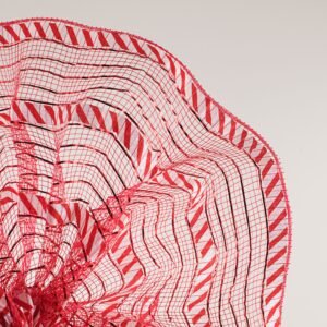 10" Patterned Mesh: Red Metallic & Candy Cane Print Lifestyle Photo