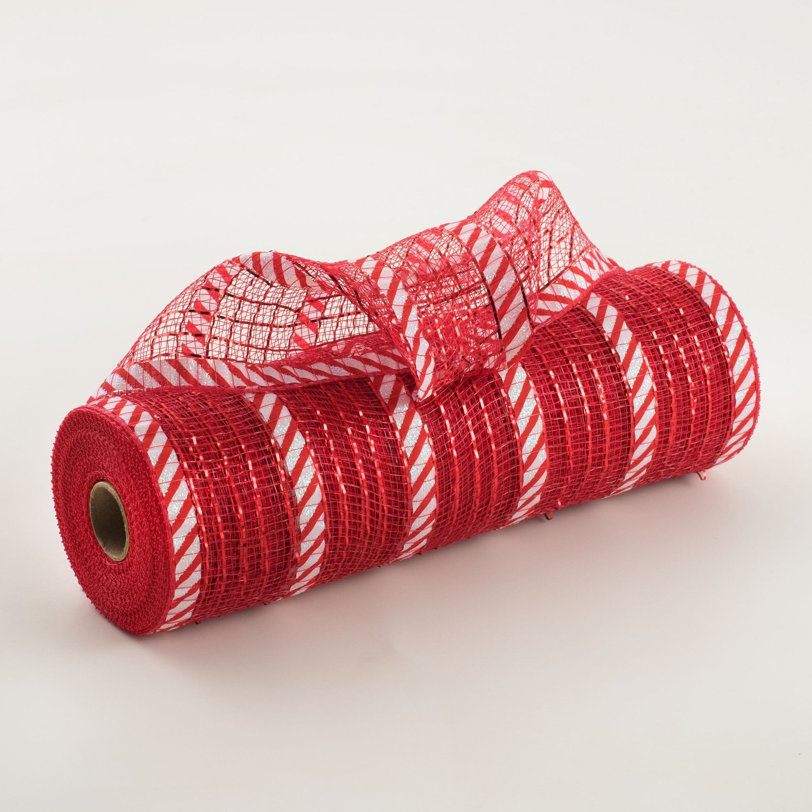 10" Patterned Mesh: Red Metallic & Candy Cane Print Item Number: XB105410-12